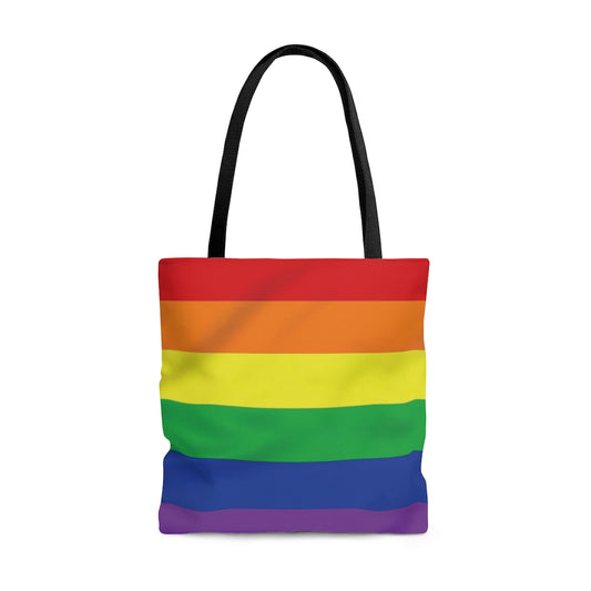 Rainbow Stripe Printed Tote Bag
