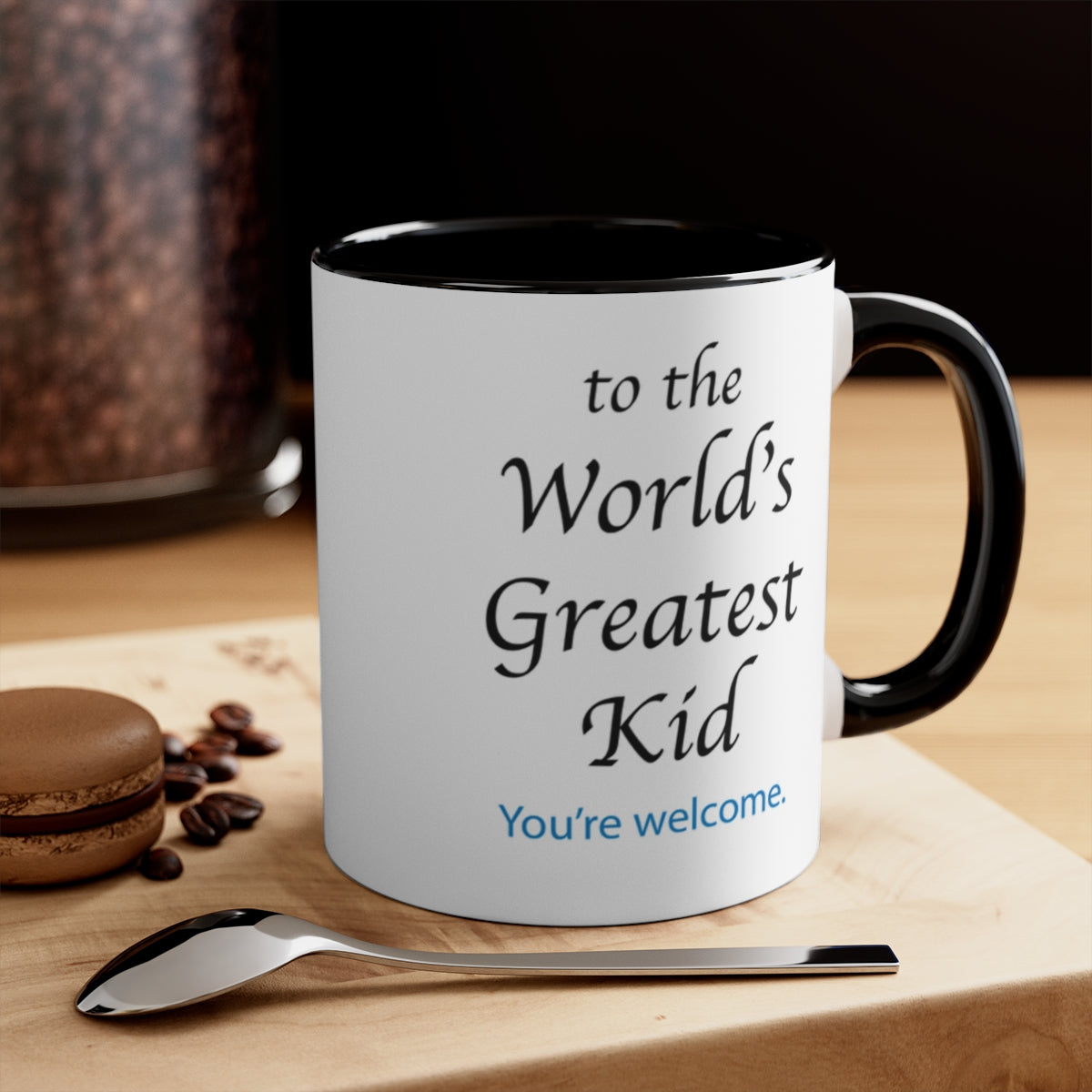 Worlds Greatest Dad to the Worlds Greatest Kid Accent Mug