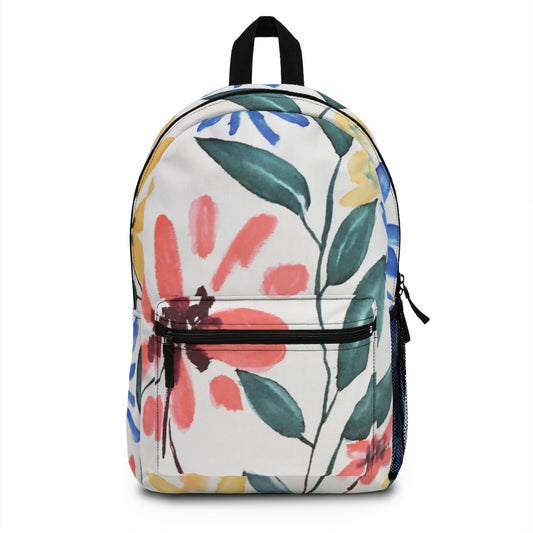 Floral Watercolor Printed Backpack (Made in USA)