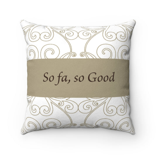 So fa So Good White/Beige Faux Suede Square Pillow