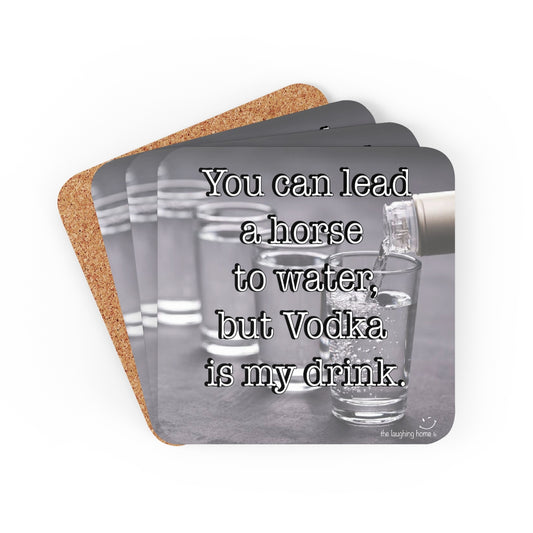 You can lead a horse to water Corkwood Coaster Set of 4