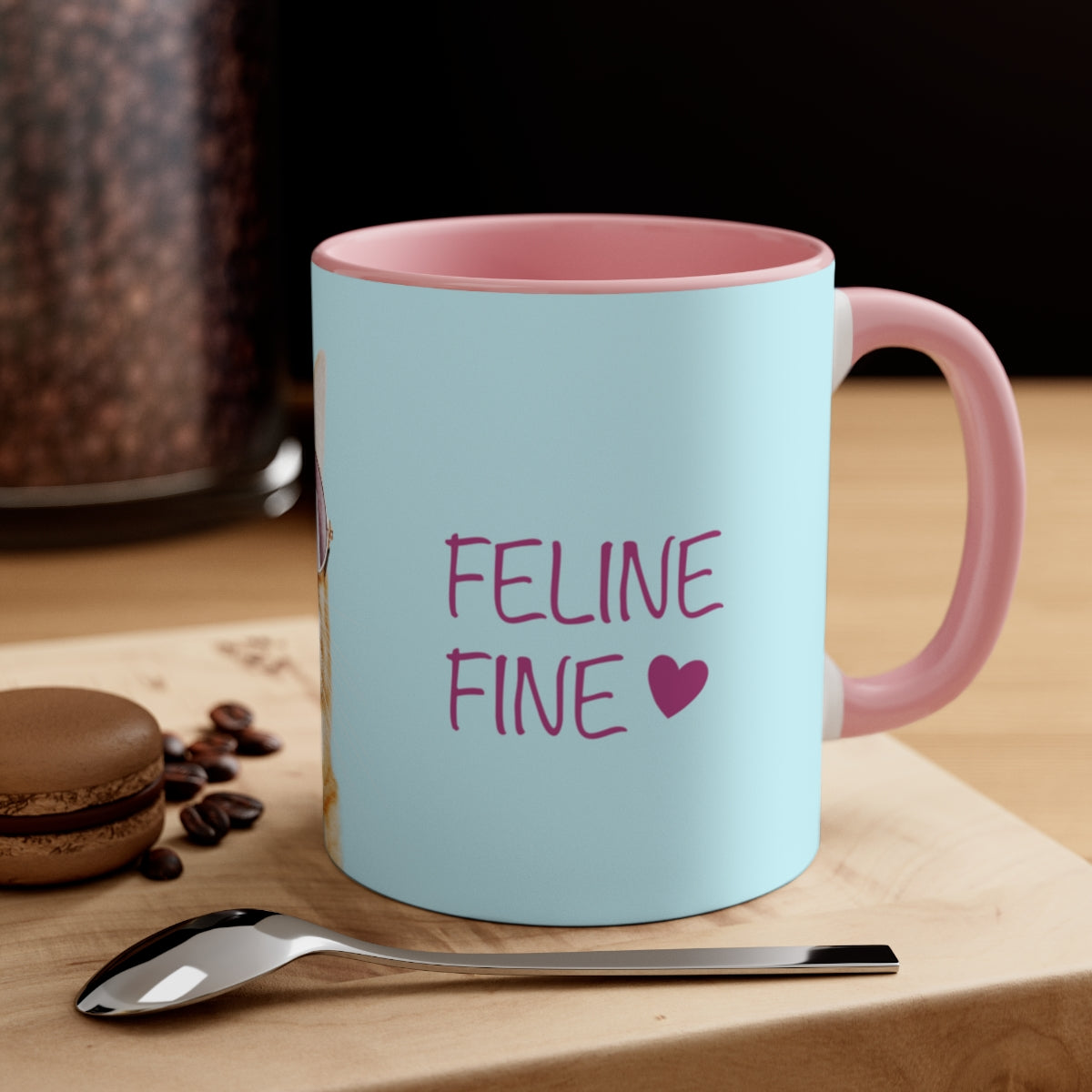 Feline Fine Kitty Cat Accent Coffee Mug, 11oz