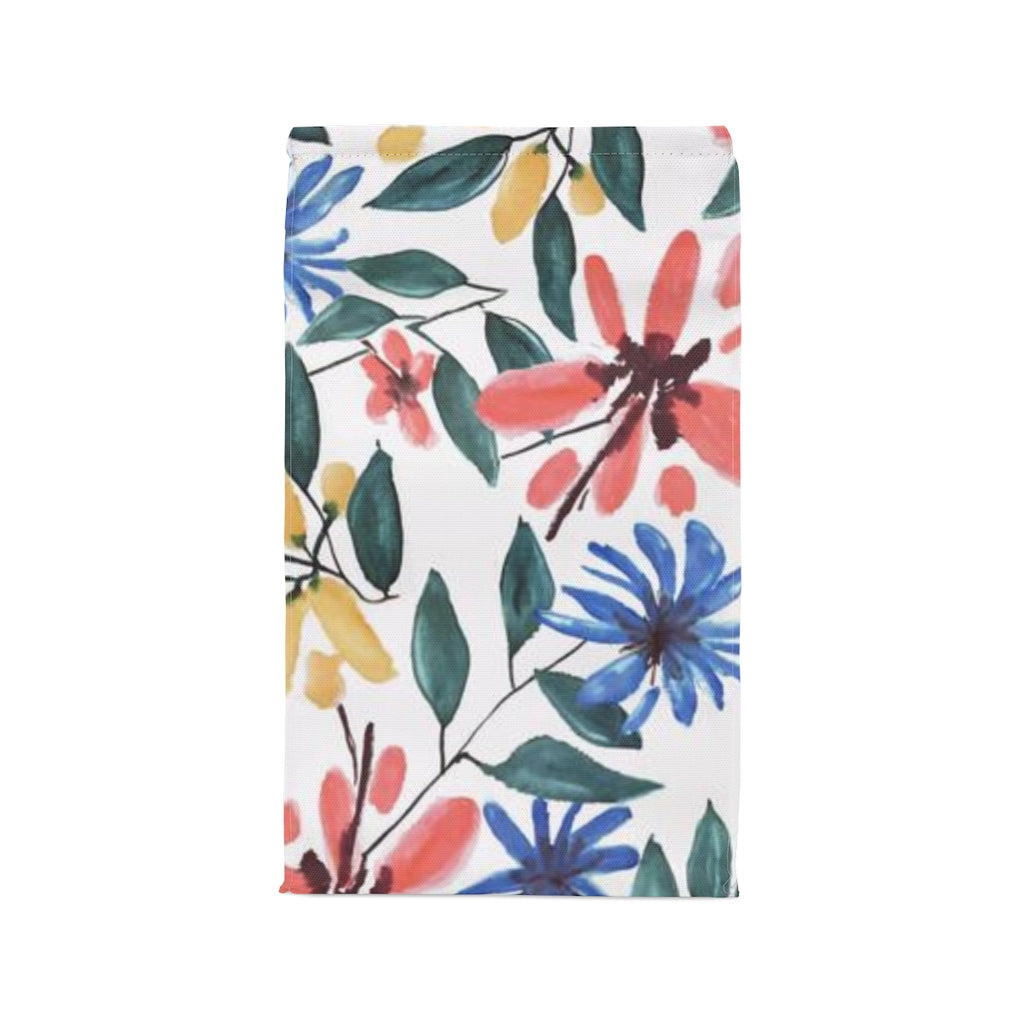 Floral Watercolor Printed Polyester Lunch Bag