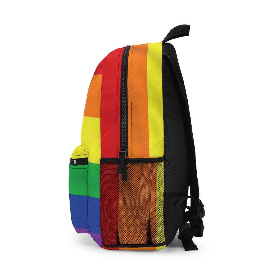 Rainbow Stripe Printed Backpack (Made in USA)