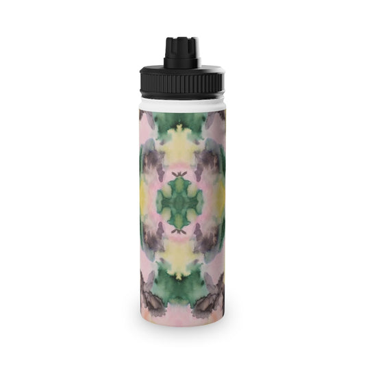 Watercolor Camo Stainless Steel Water Bottle, Sports Lid
