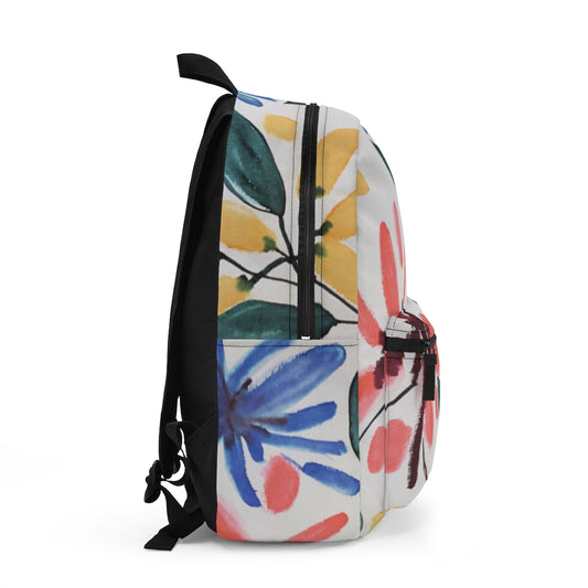Floral Watercolor Printed Backpack (Made in USA)