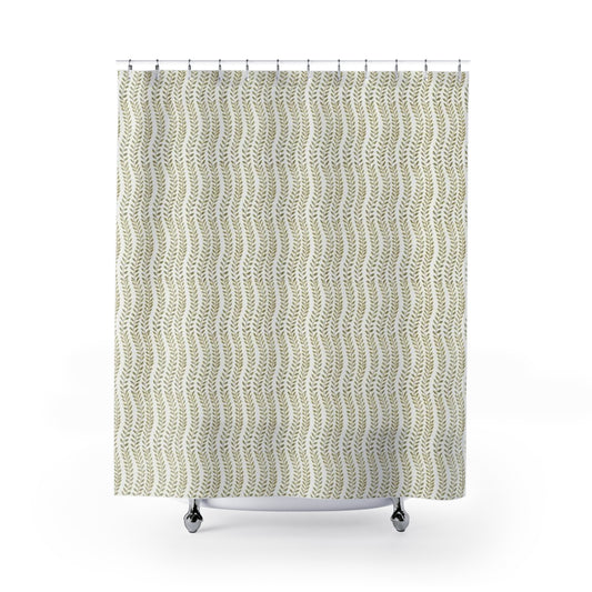 Spring Vine Leaves Printed Shower Curtains