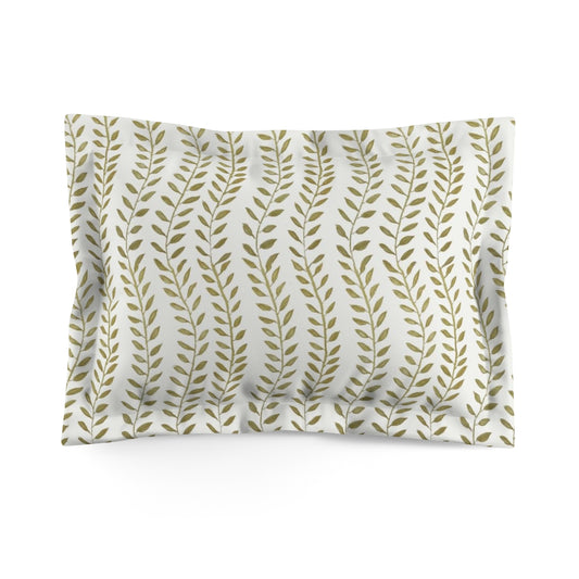Spring Vine Leaves Microfiber Pillow Sham