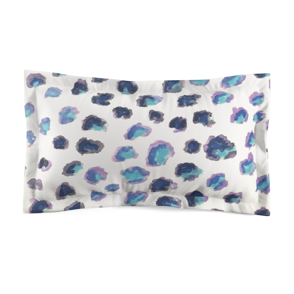 Blue Cheetah Microfiber Pillow Sham