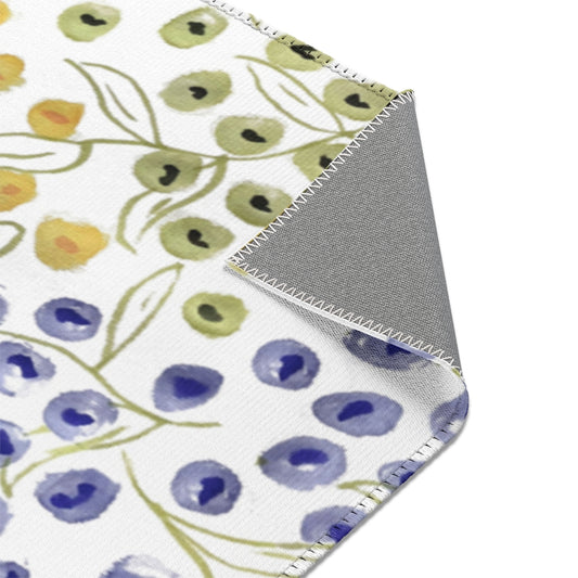 Watercolor Floral Printed Area Rugs