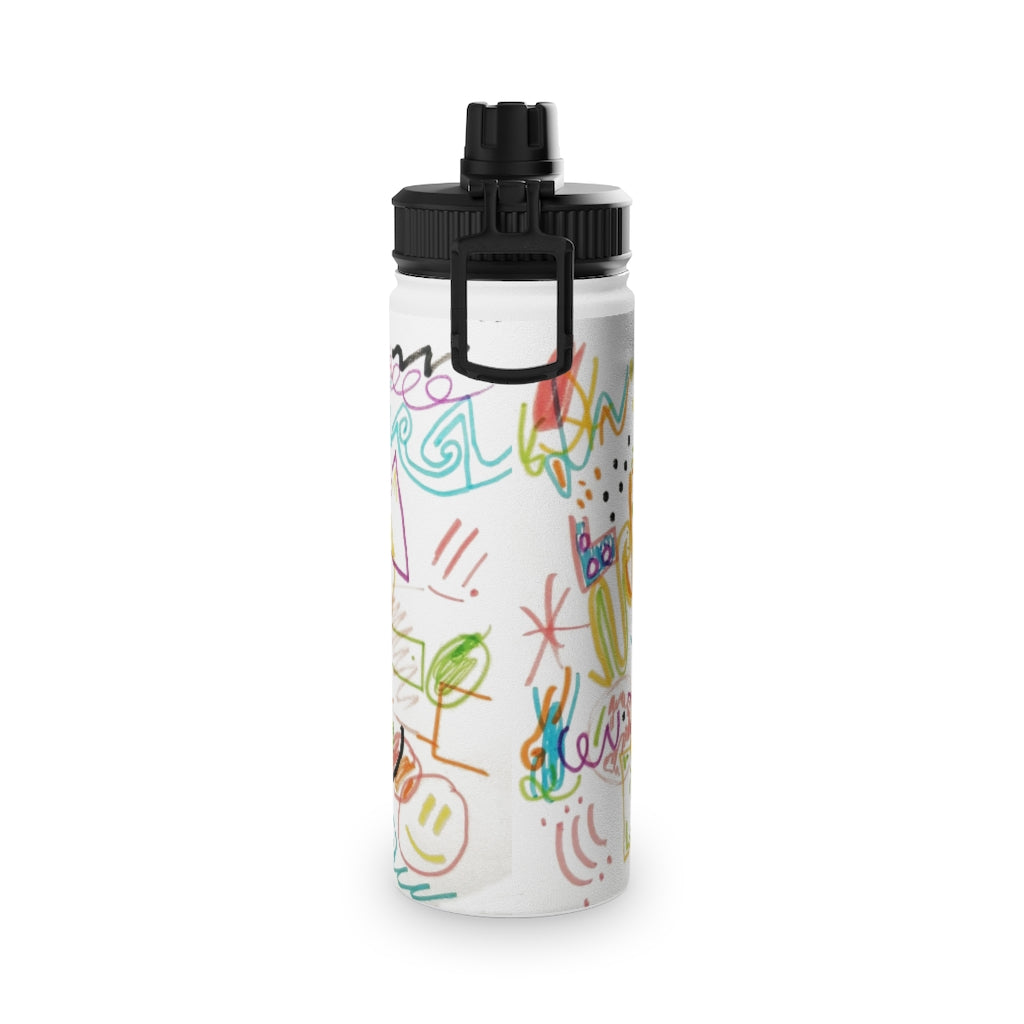 Graffiti Art Stainless Steel Water Bottle, Sports Lid