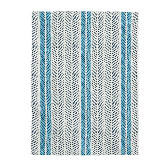 Watercolor Herringbone Printed Velveteen Plush Blanket