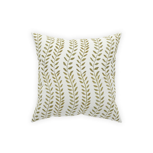Watercolor Vine Leaves printed Broadcloth Pillow