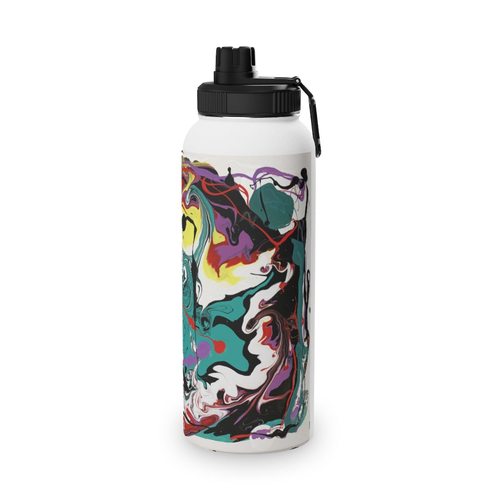Abstract Painting Stainless Steel Water Bottle, Sports Lid