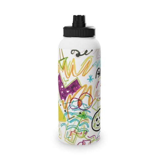 Graffiti Art Stainless Steel Water Bottle, Sports Lid