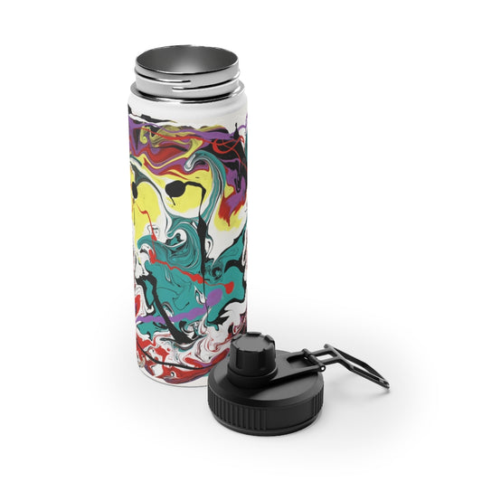Abstract Painting Stainless Steel Water Bottle, Sports Lid