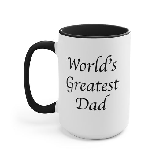Worlds Greatest Dad to the Worlds Greatest Kid Accent Mug
