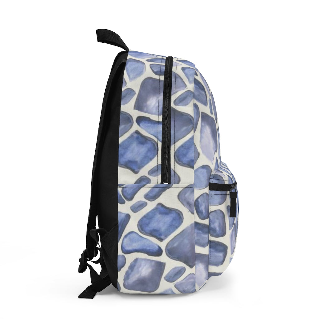 Blue Giraffe Printed Backpack (Made in USA)