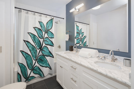 Large Palm Leaf Shower Curtain