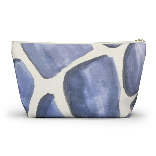 Blue Giraffe Printed Accessory Pouch w T-bottom