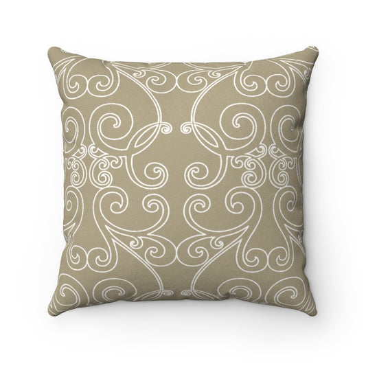 So fa So Good White/Beige Faux Suede Square Pillow