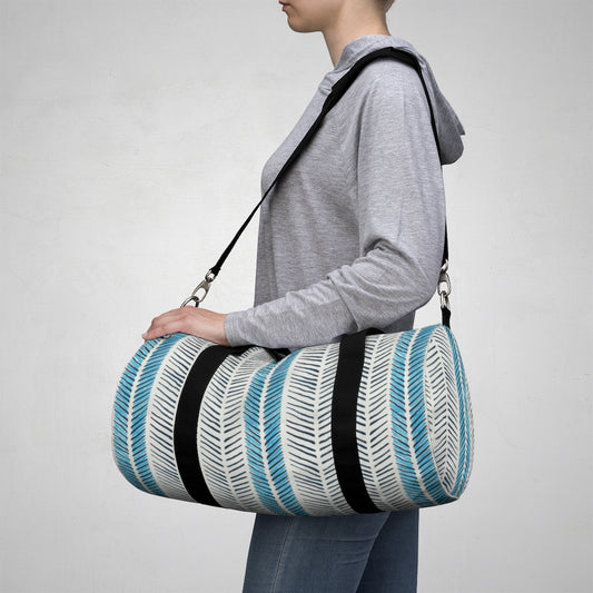 Painted Herringbone Printed Duffel Bag