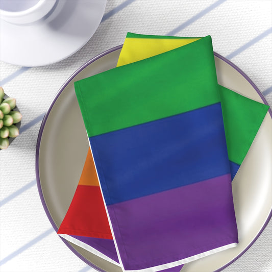 Pride Flag Printed Fabric Napkins, Set of 4