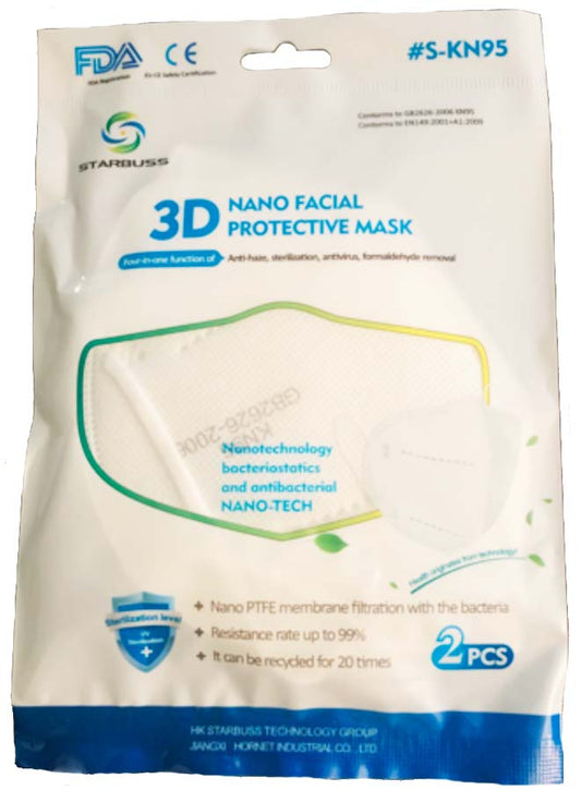 8pack, KN95 Nano Facial Protective Mask FDA Approved